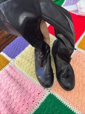 Life Stride Black Over-the-Knee Leather Boots
